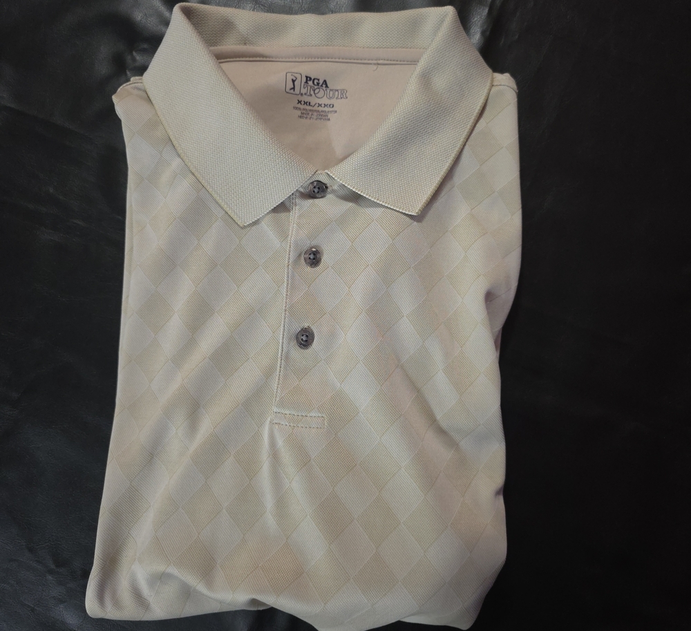 PGA Tour Men’s Short Sleeve Polo Shirt - Light Cream